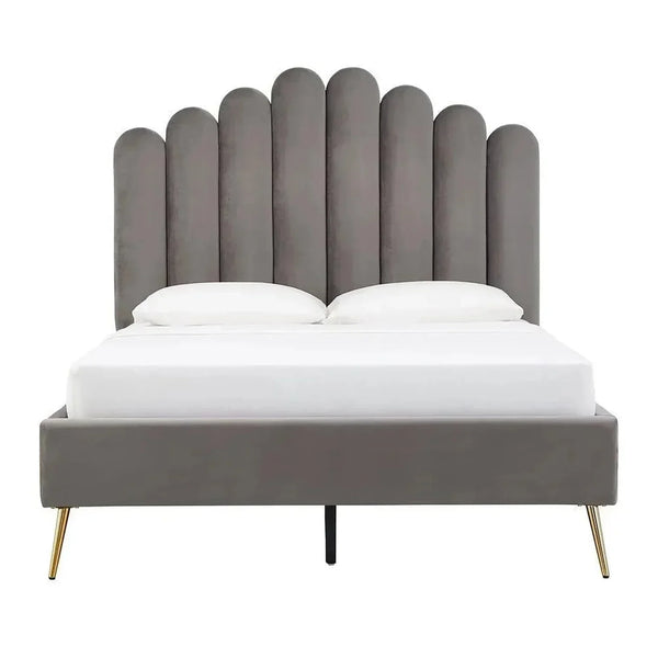 Classic Uniline Luxury Upholstered Bed Without Storage in Suede.