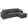 Glossy L-Shaped Sectional Storage Sofa Cum Bed - Luxe Maple