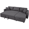 Glossy L-Shaped Sectional Storage Sofa Cum Bed - Luxe Maple