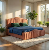 Mario Luxury Upholstered Bed in Suede