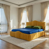 Mario Luxury Upholstered Bed in Suede