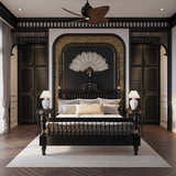Swiss Premium Solid Wood Poster Bed In Black