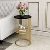 Inox Side Table in Stainless Steel with Marble Top