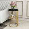 Inox Side Table in Stainless Steel with Marble Top