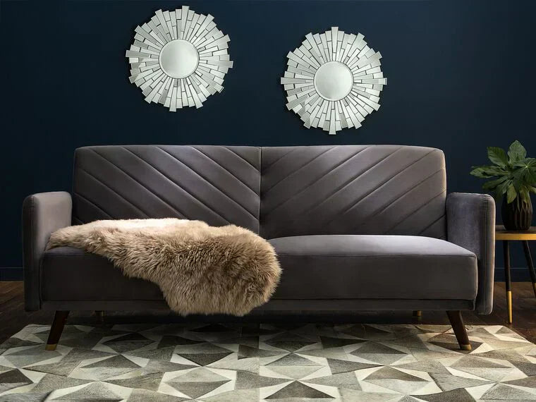 Uniline Luxury Mid-Century Sofa In Suede Grey