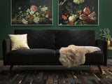 Uniline Luxury Mid-Century Sofa In Suede Black