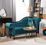 Rolly Chesterfield Lounger in Suede Teal Blue