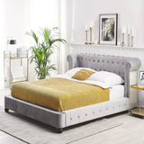 Mexico Luxury Upholstered Bed in Suede King Pro